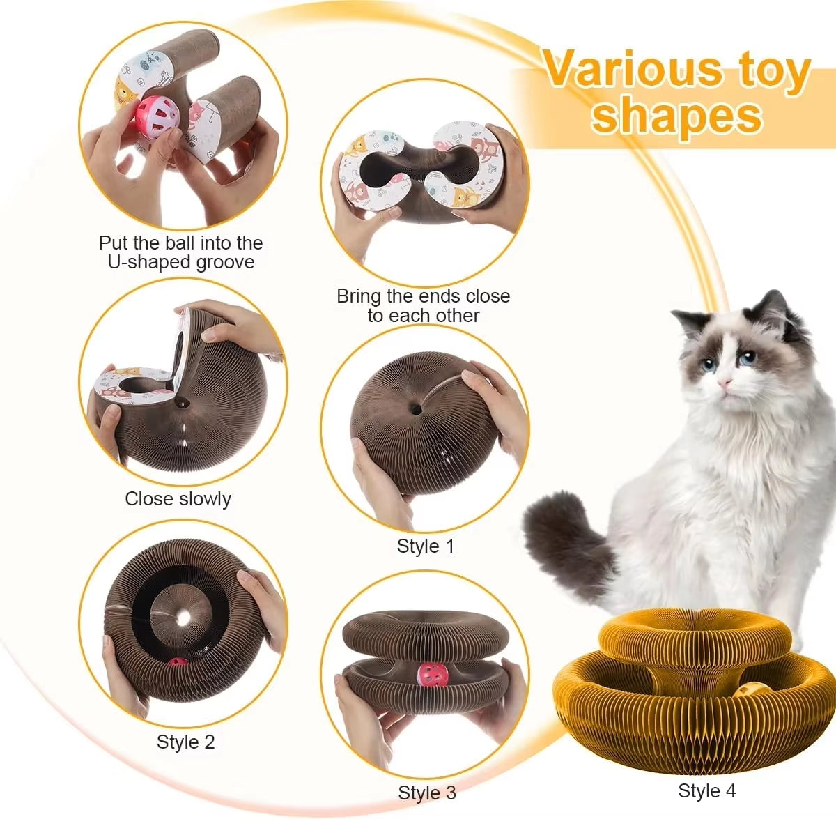 "Magic Organ Cat Scratcher – Foldable 2-in-1 Scratching Post & Interactive Toy"