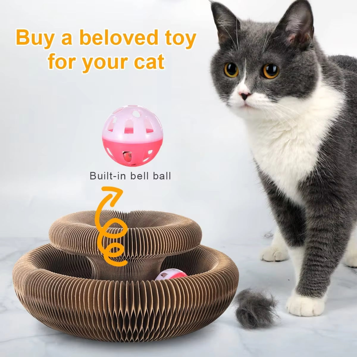 "Magic Organ Cat Scratcher – Foldable 2-in-1 Scratching Post & Interactive Toy"