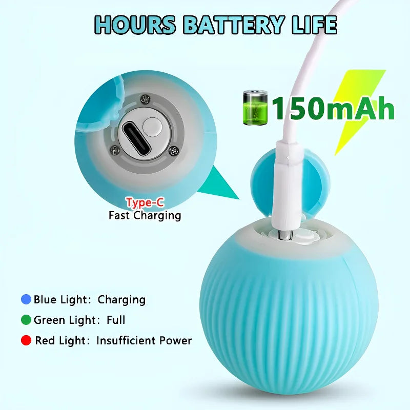 Smart Interactive Rolling Ball for Cats – Automatic Motion Toy for Indoor Fun & Exercise